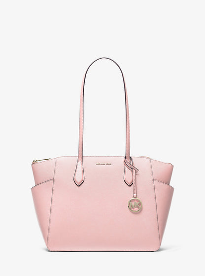 Marilyn Medium Saffiano Leather Tote Bag Powder Blush Powder Blush