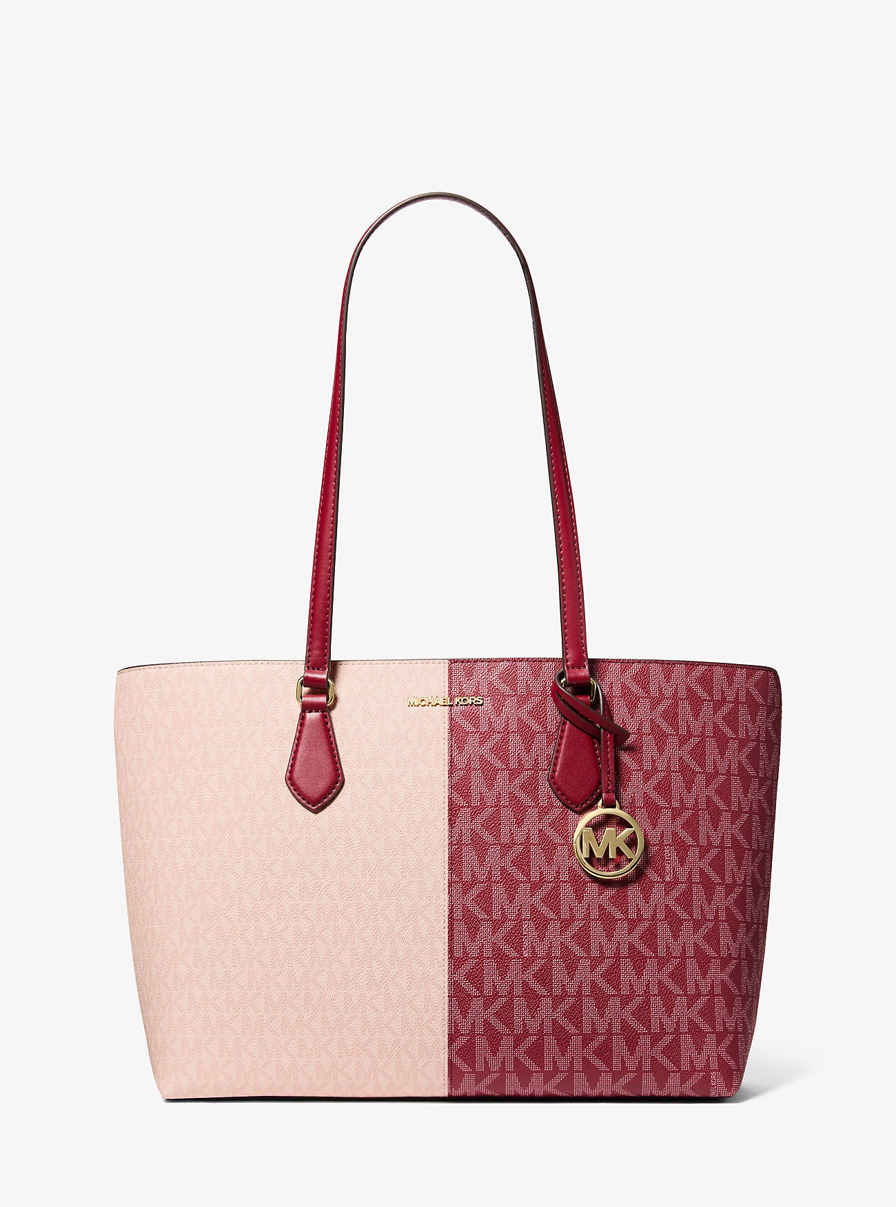 Sheila Large Two-Tone Signature Logo Tote Bag Cherry Multi Cherry Multi