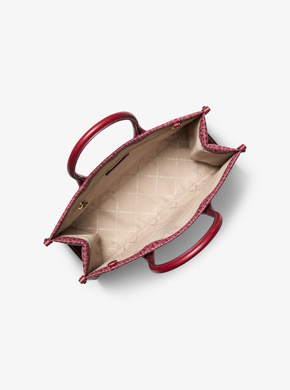 Mirella Medium Metallic Signature Logo Tote Bag Cherry Cherry
