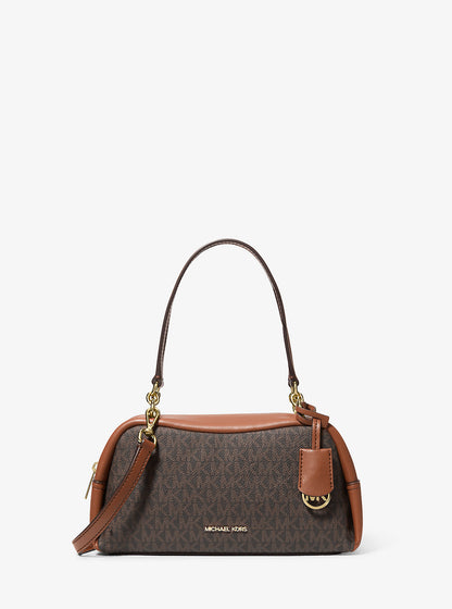 Cecily Small Signature Logo Shoulder Bag Brown Brown