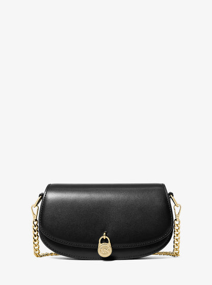 Mila Small Leather Crossbody Bag Black Black