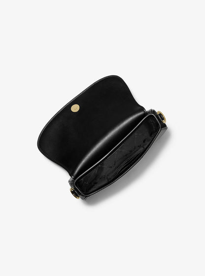 Mila Small Leather Crossbody Bag Black Black