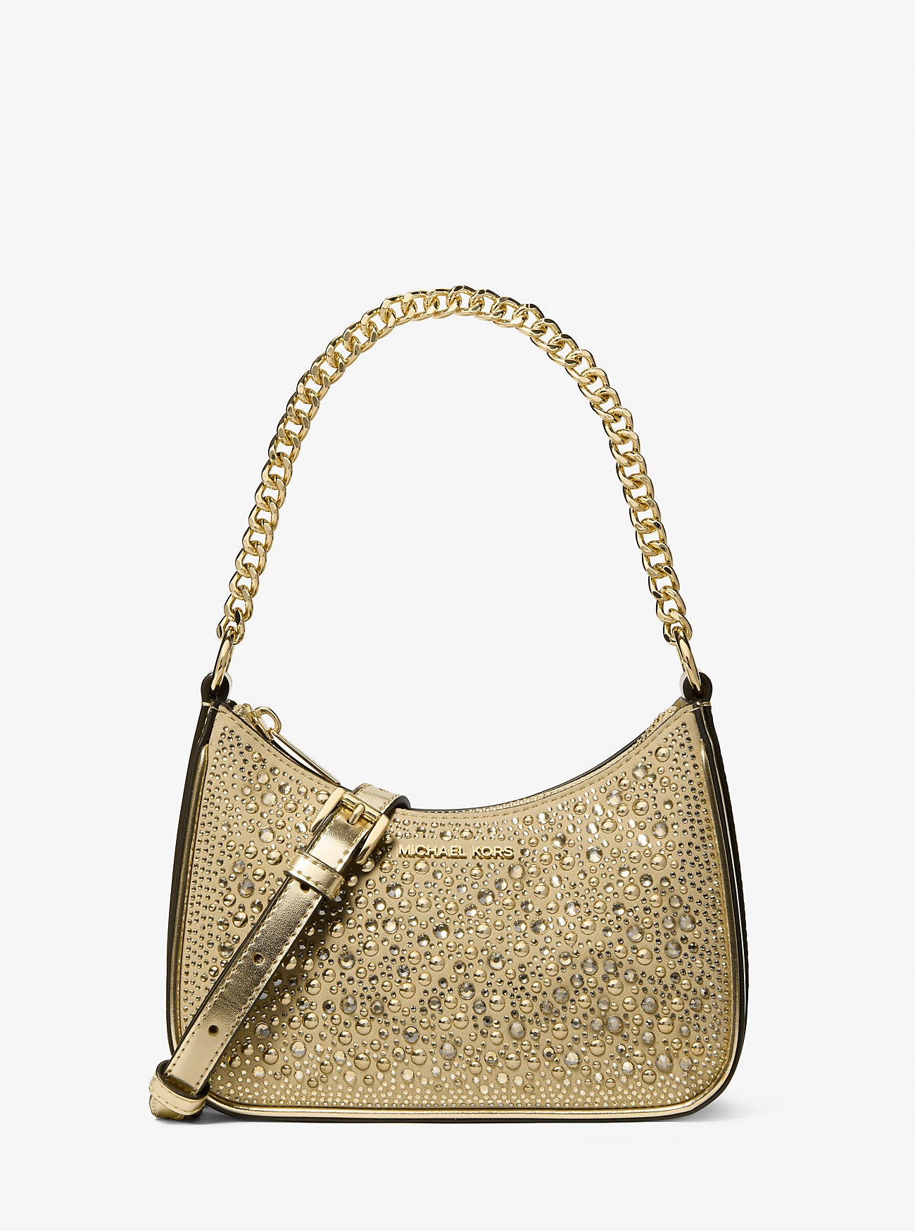 Jet Set Small Embellished Convertible Crossbody Bag Pale Gold Pale Gold