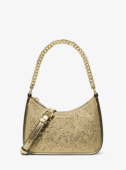 Jet Set Small Embellished Convertible Crossbody Bag Pale Gold Pale Gold
