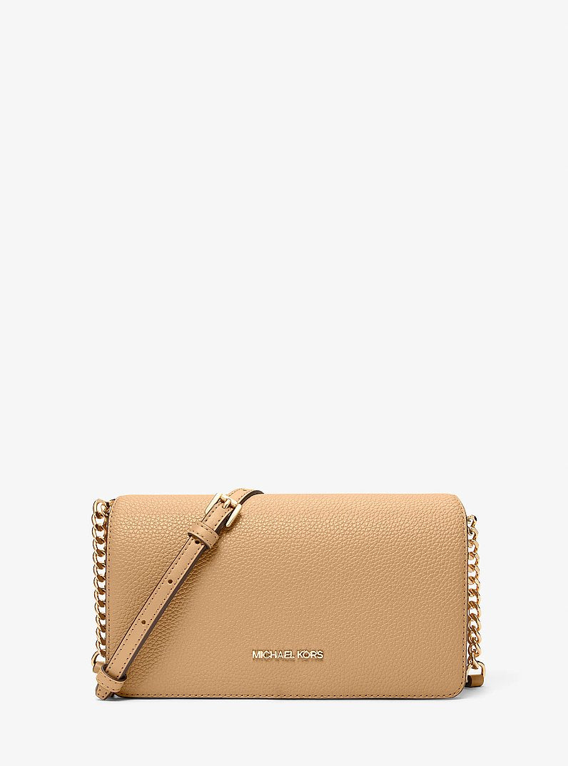 Jet Set Travel Medium Pebbled Leather Crossbody Bag Camel Camel