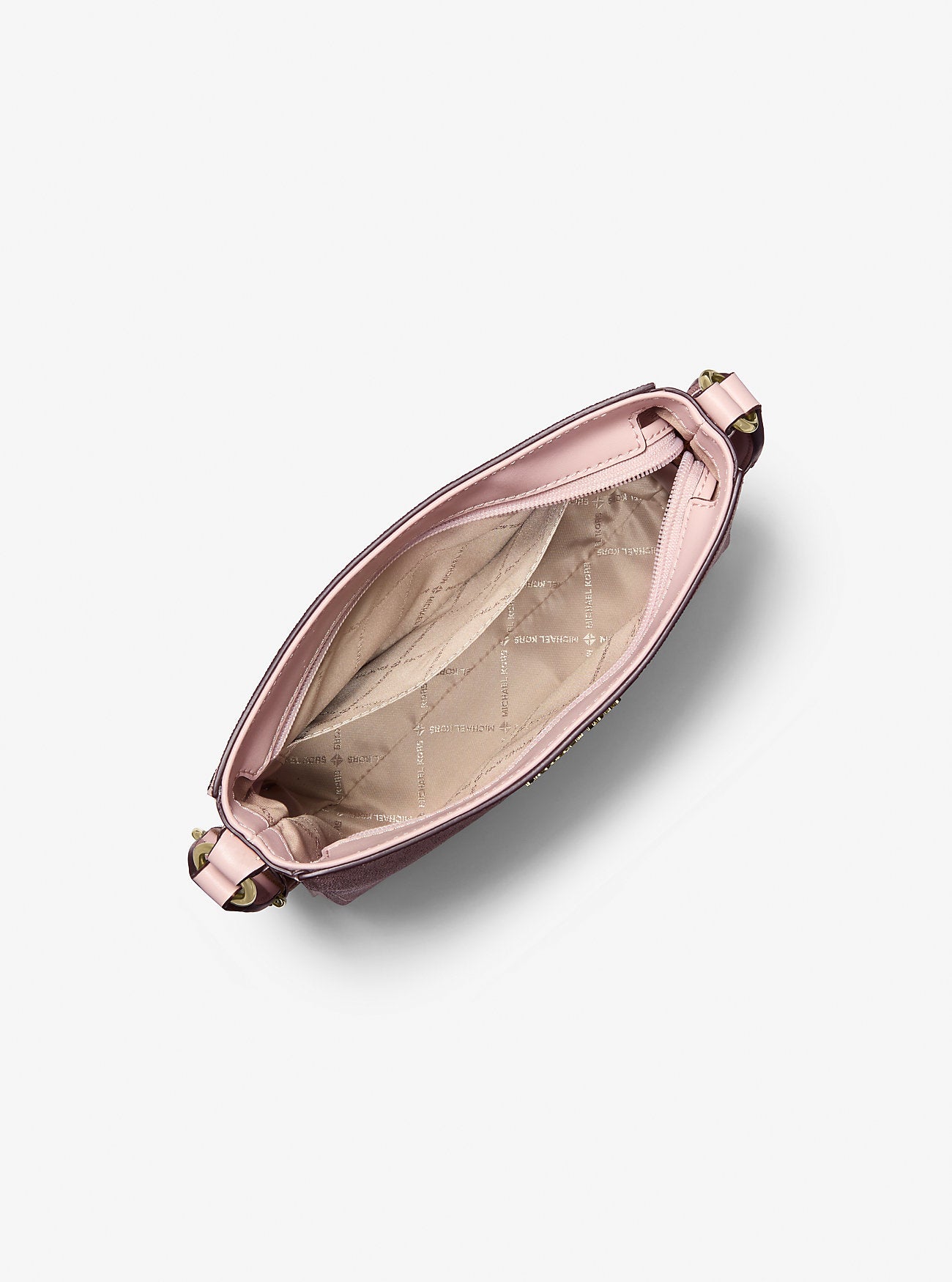 Jet Set Small Signature Logo Stripe Crossbody Bag Powder Blush Powder Blush