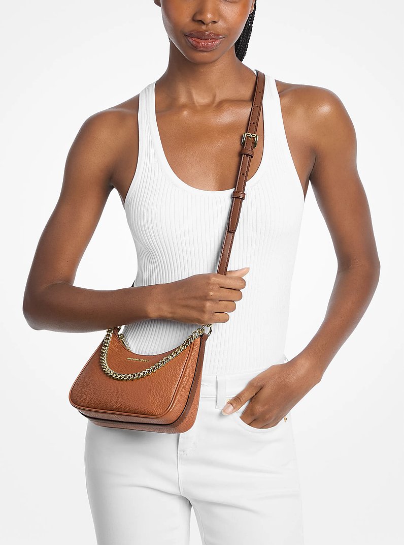 Jet Set Travel Small Pebbled Leather Convertible Crossbody Bag Luggage Luggage