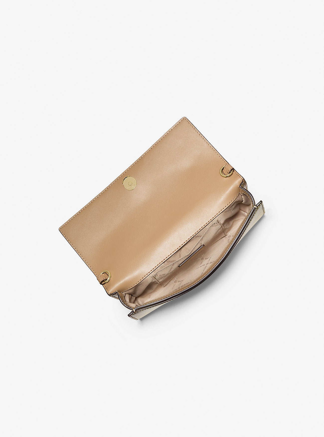 Jet Set Medium Embellished Metallic Leather Clutch Pale Gold Pale Gold
