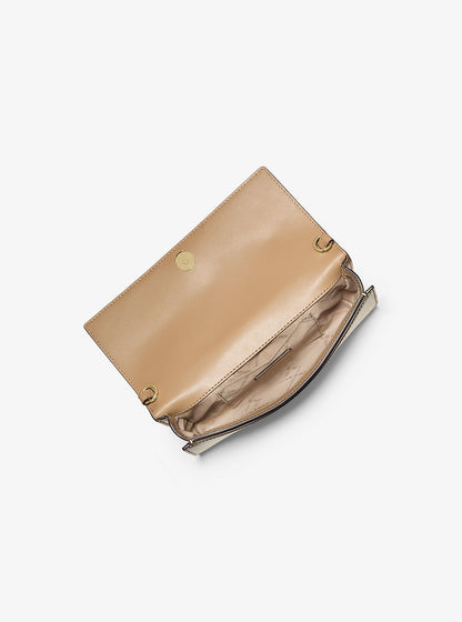 Jet Set Medium Embellished Metallic Leather Clutch Pale Gold Pale Gold