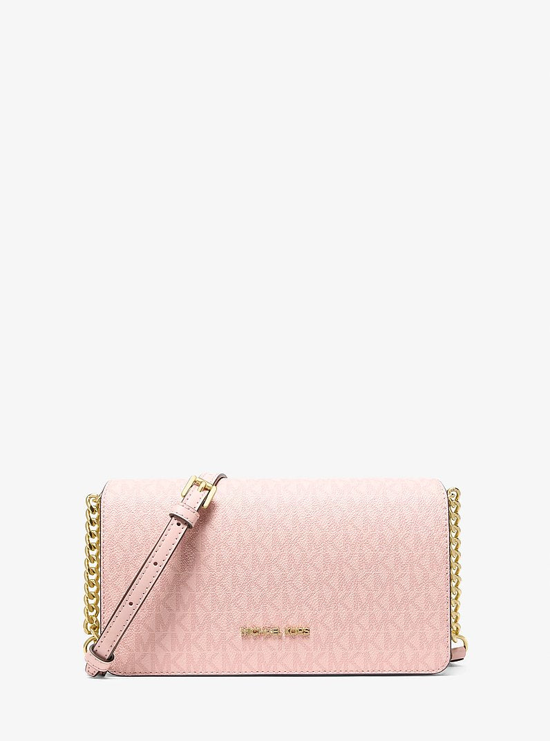 Jet Set Medium Signature Logo Crossbody Bag Powder Blush Powder Blush