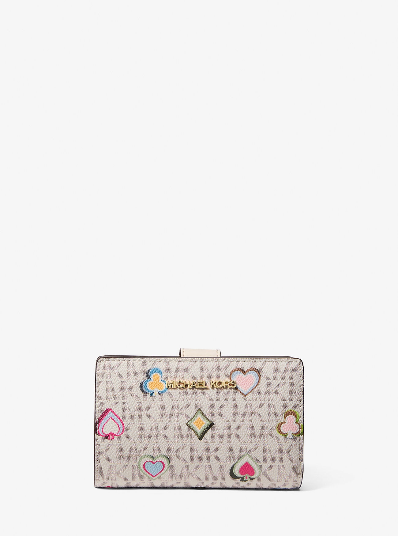 Jet Set Medium Printed Signature Logo Wallet Lt Crm Multi Lt Crm Multi