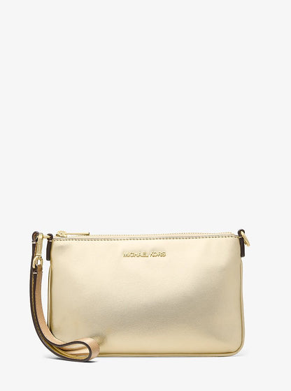 Jet Set Small Metallic Wristlet Pale Gold Pale Gold