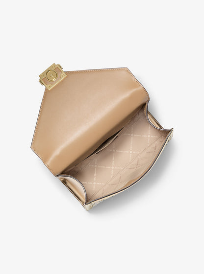 Whitney Medium Embellished Metallic Shoulder Bag Pale Gold Pale Gold