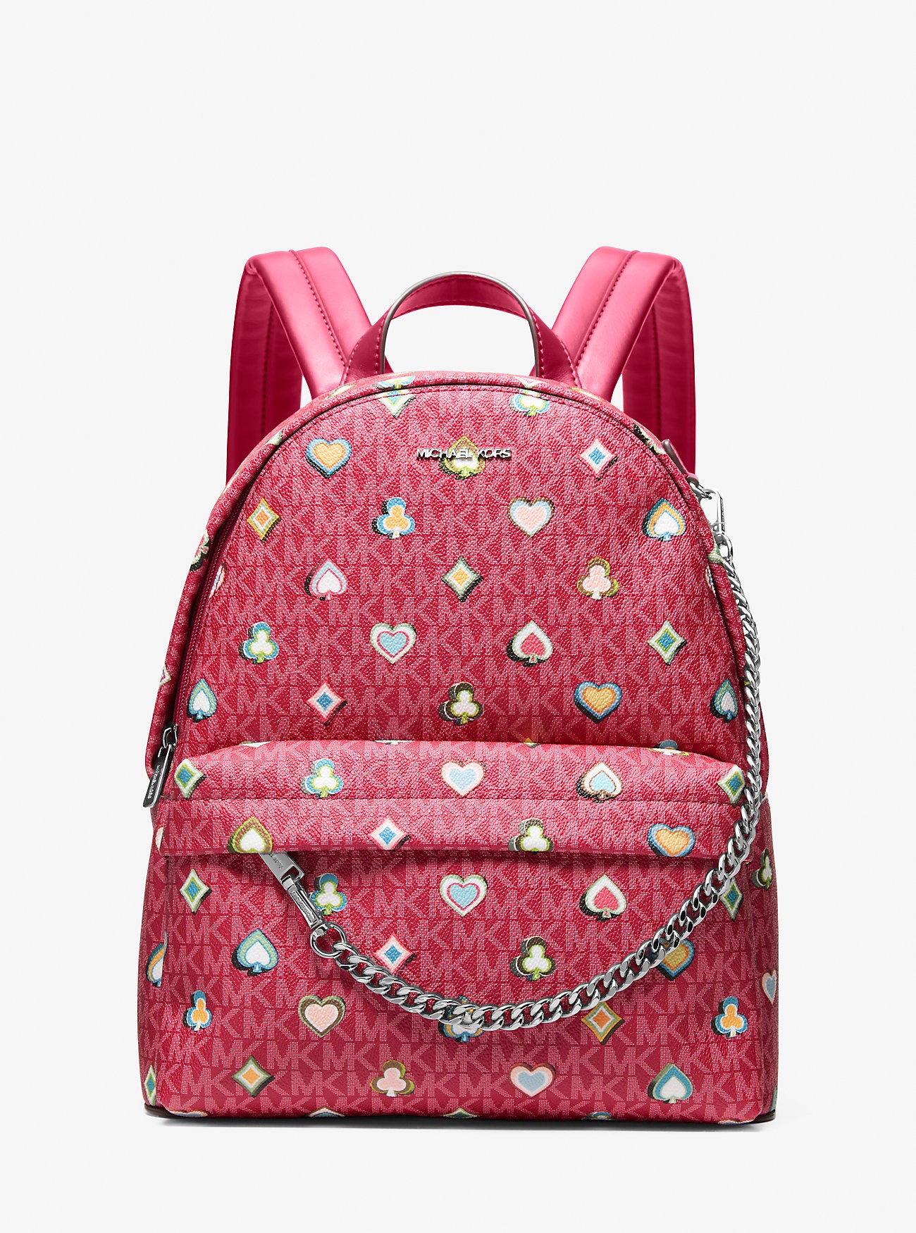 Slater Medium Printed Signature Logo Backpack Dk Raspberry Dk Raspberry