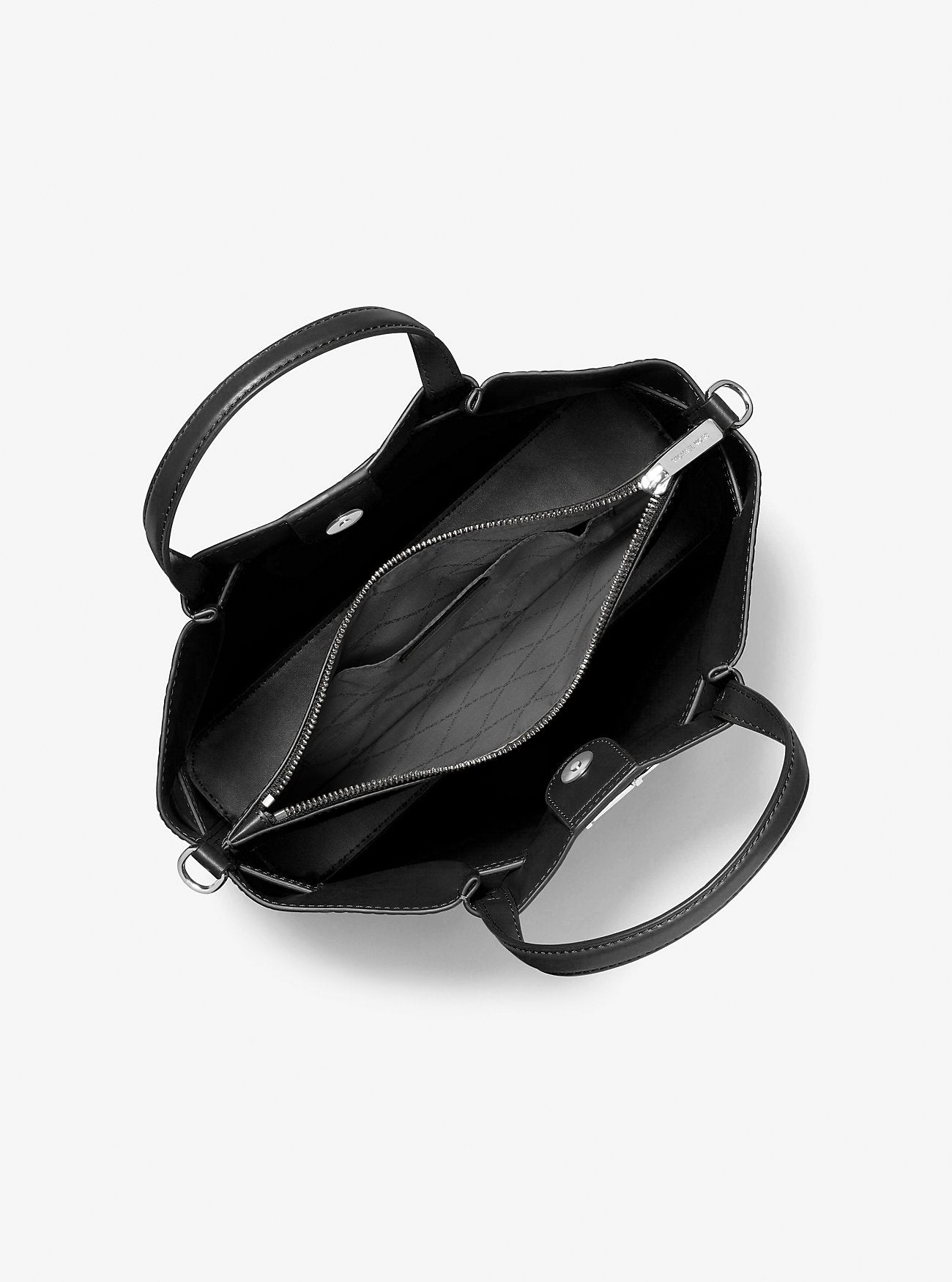 Carson Medium Crocodile Embossed Satchel Black Black