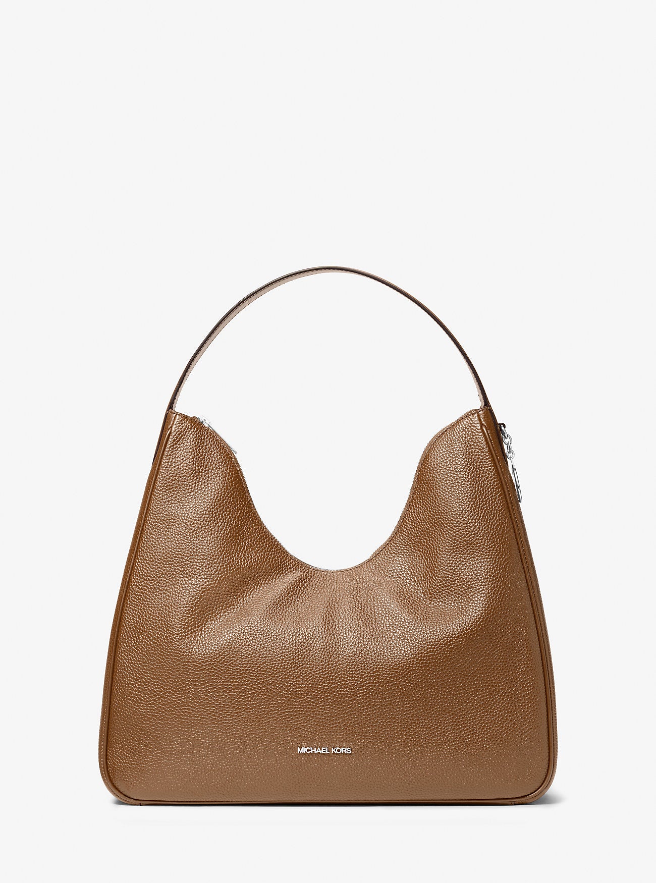 Nayla Medium Pebbled Leather Hobo Shoulder Bag Driftwood Driftwood