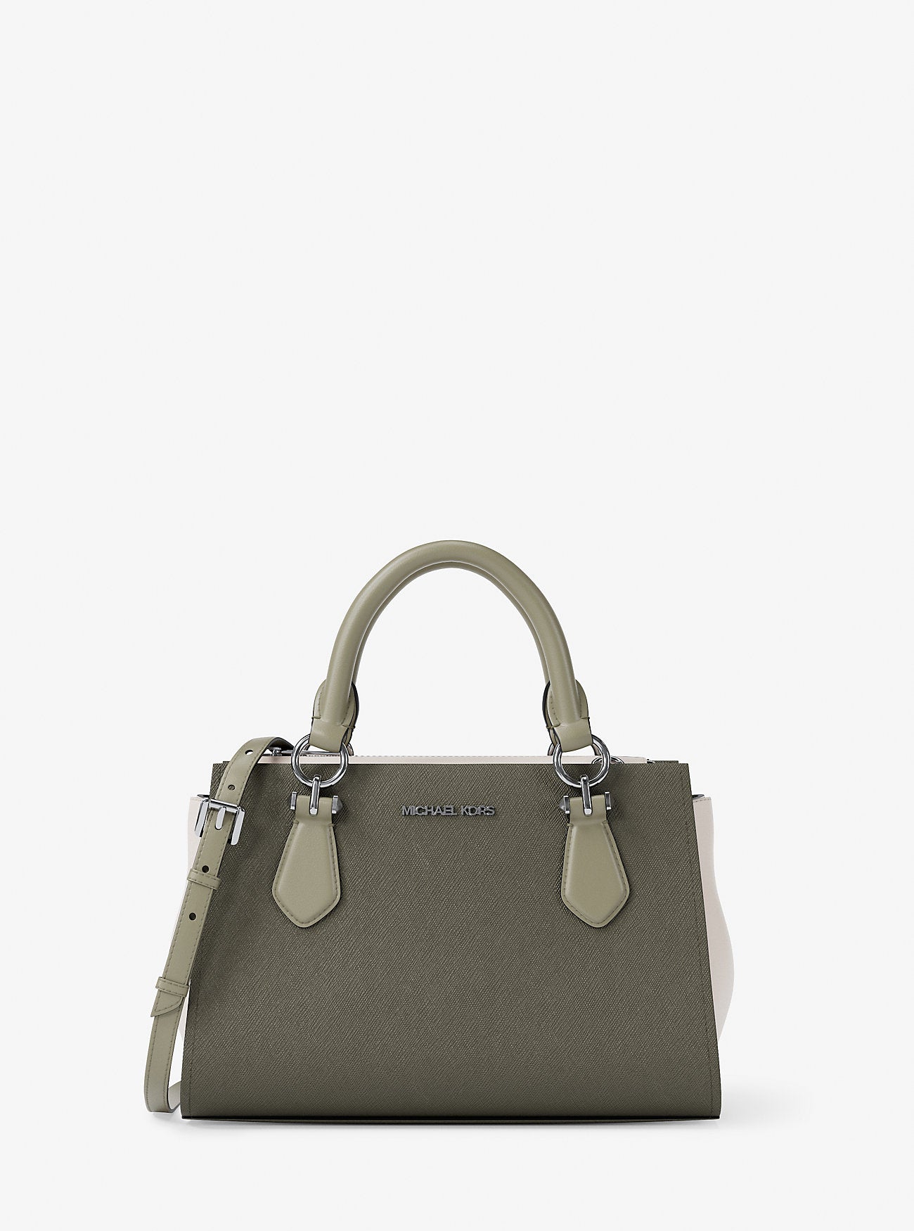 Marilyn Small Color-Block Saffiano Leather Messenger Bag Olive Combo Olive Combo