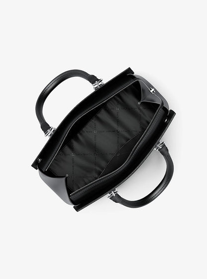 Marilyn Medium Saffiano Leather Satchel Black Black