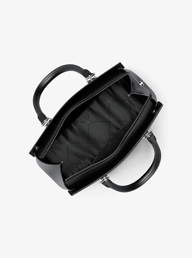 Marilyn Medium Saffiano Leather Satchel Black Black