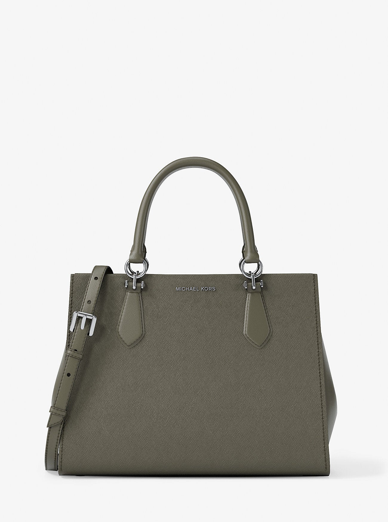 Marilyn Medium Saffiano Leather Satchel Olive Olive