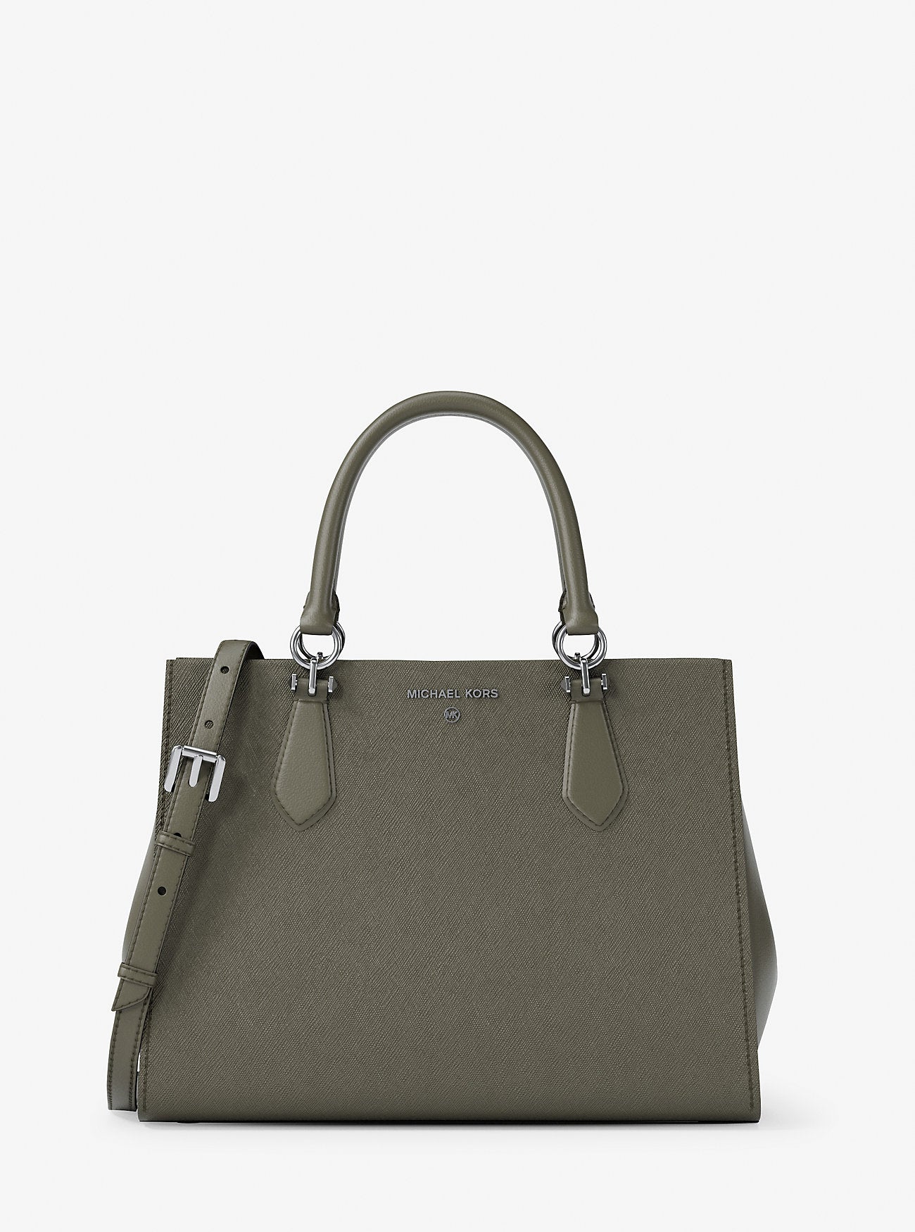 Marilyn Medium Saffiano Leather Satchel Olive Olive