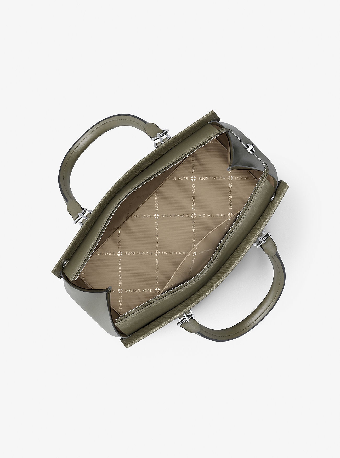 Marilyn Medium Saffiano Leather Satchel Olive Olive