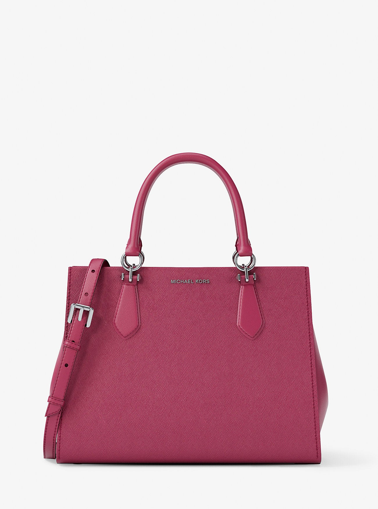 Marilyn Medium Saffiano Leather Satchel Dk Raspberry Dk Raspberry