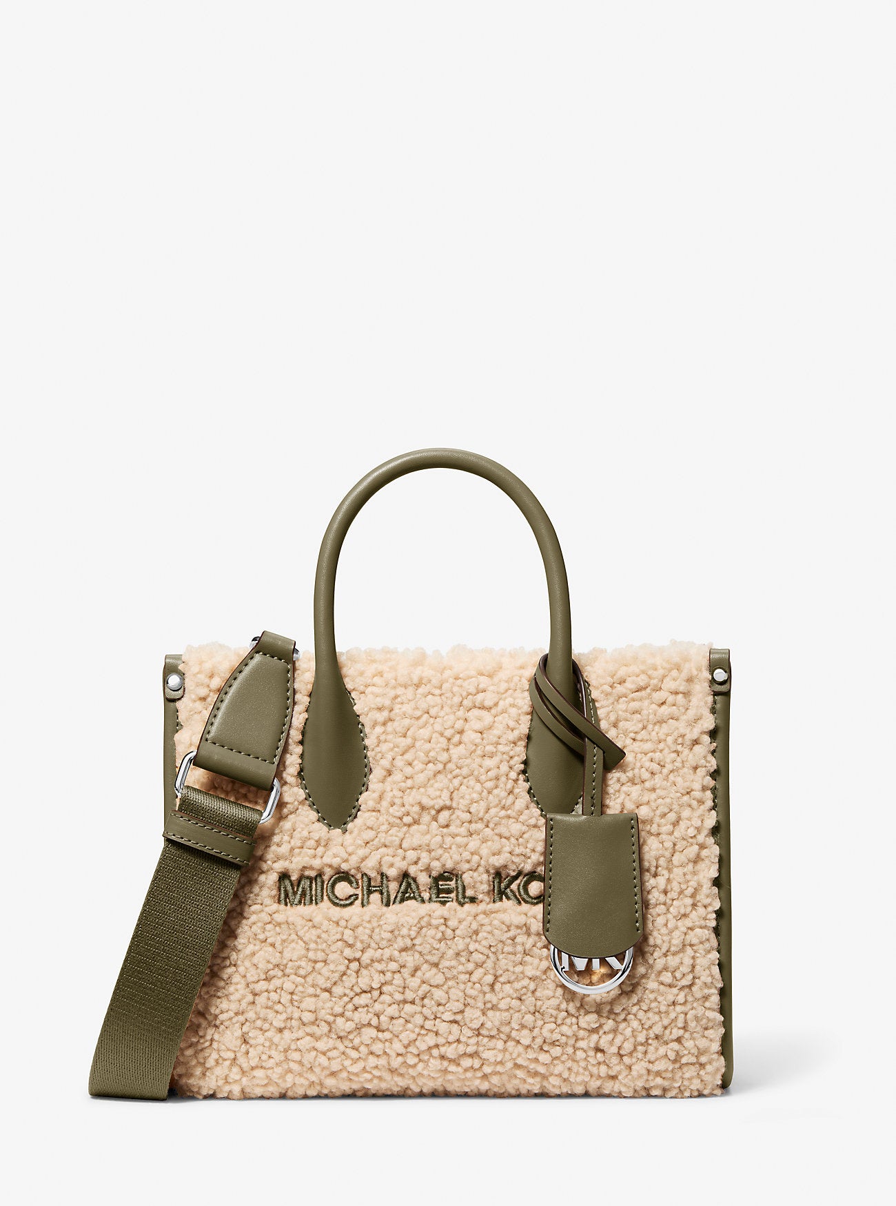 Mirella Small Faux Shearling Crossbody Bag Olive Olive