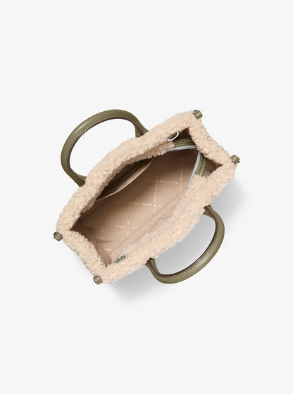 Mirella Small Faux Shearling Crossbody Bag Olive Olive