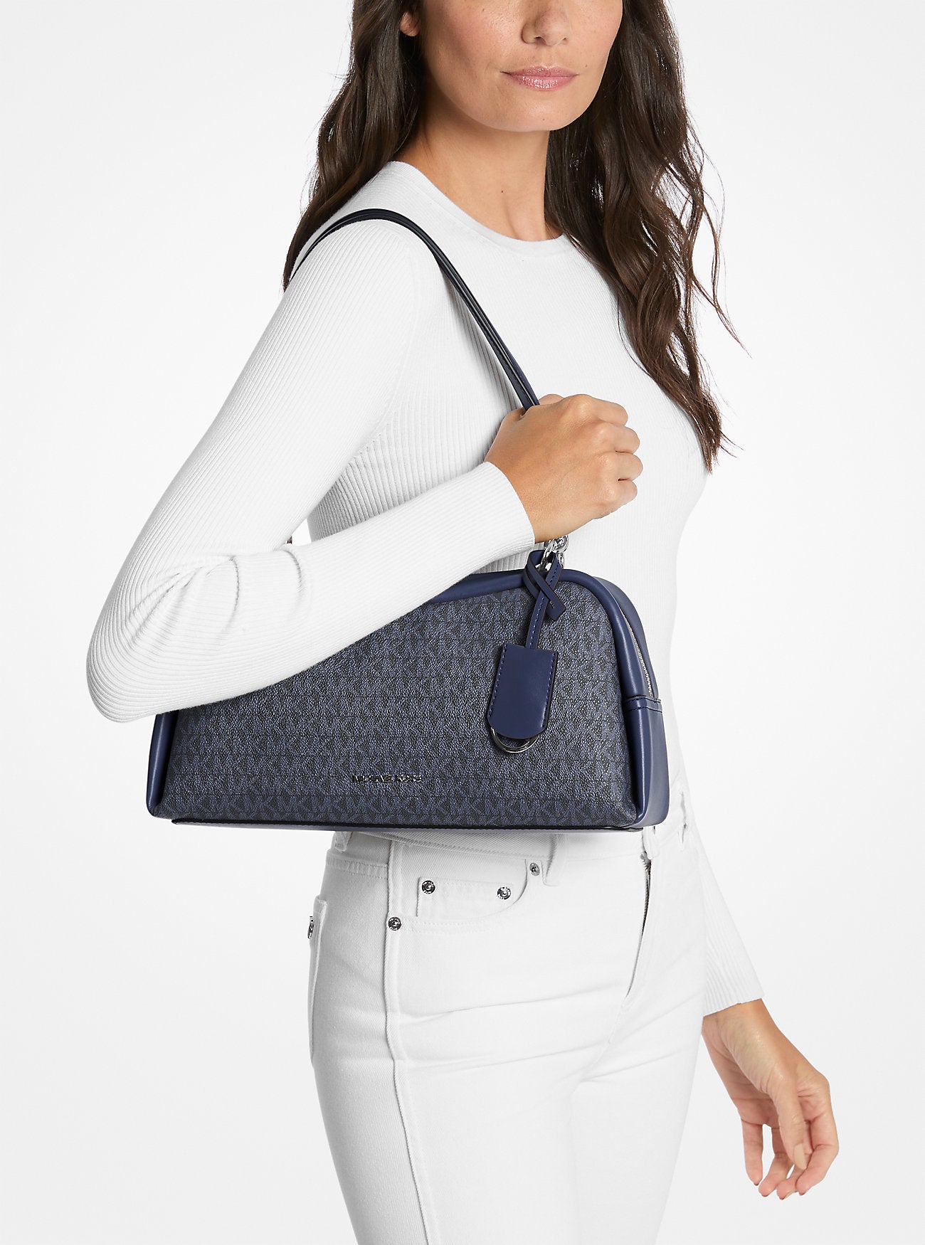 Cecily Medium Signature Logo Shoulder Bag Admiral Admiral
