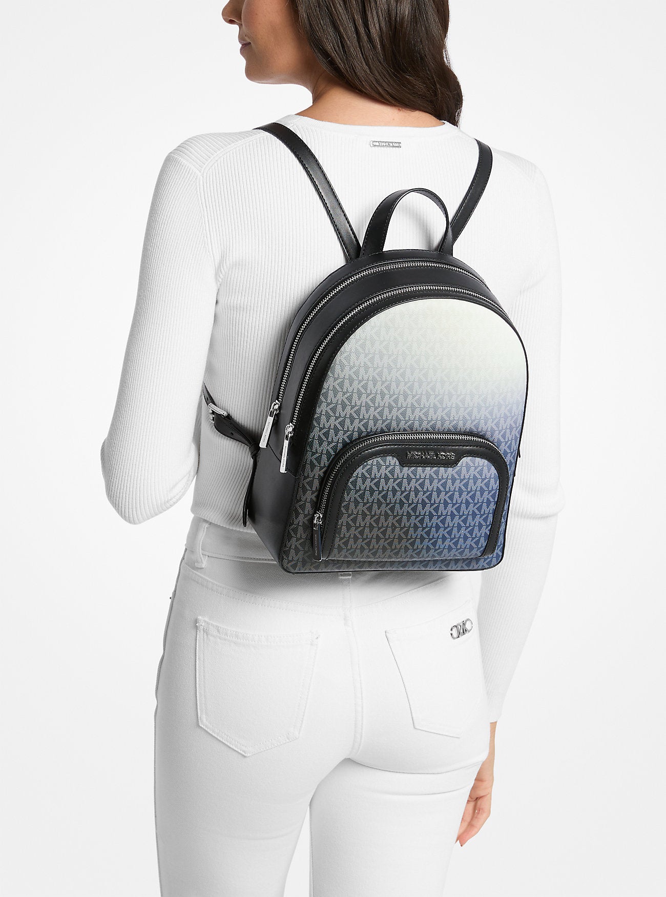Jaycee Medium Ombre Signature Logo Backpack Black Combo Black Combo