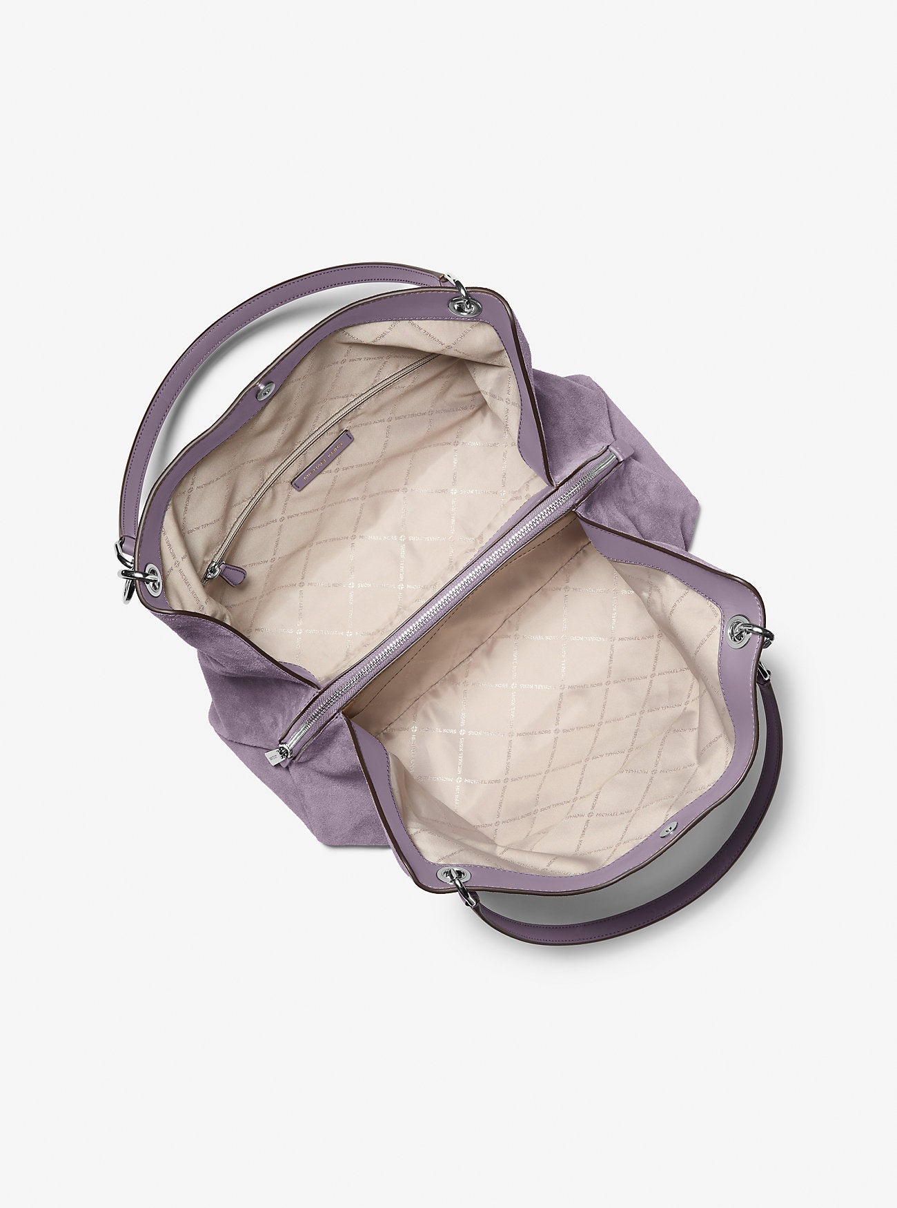 Christina Large Suede Shoulder Bag Lt Quartz Lt Quartz