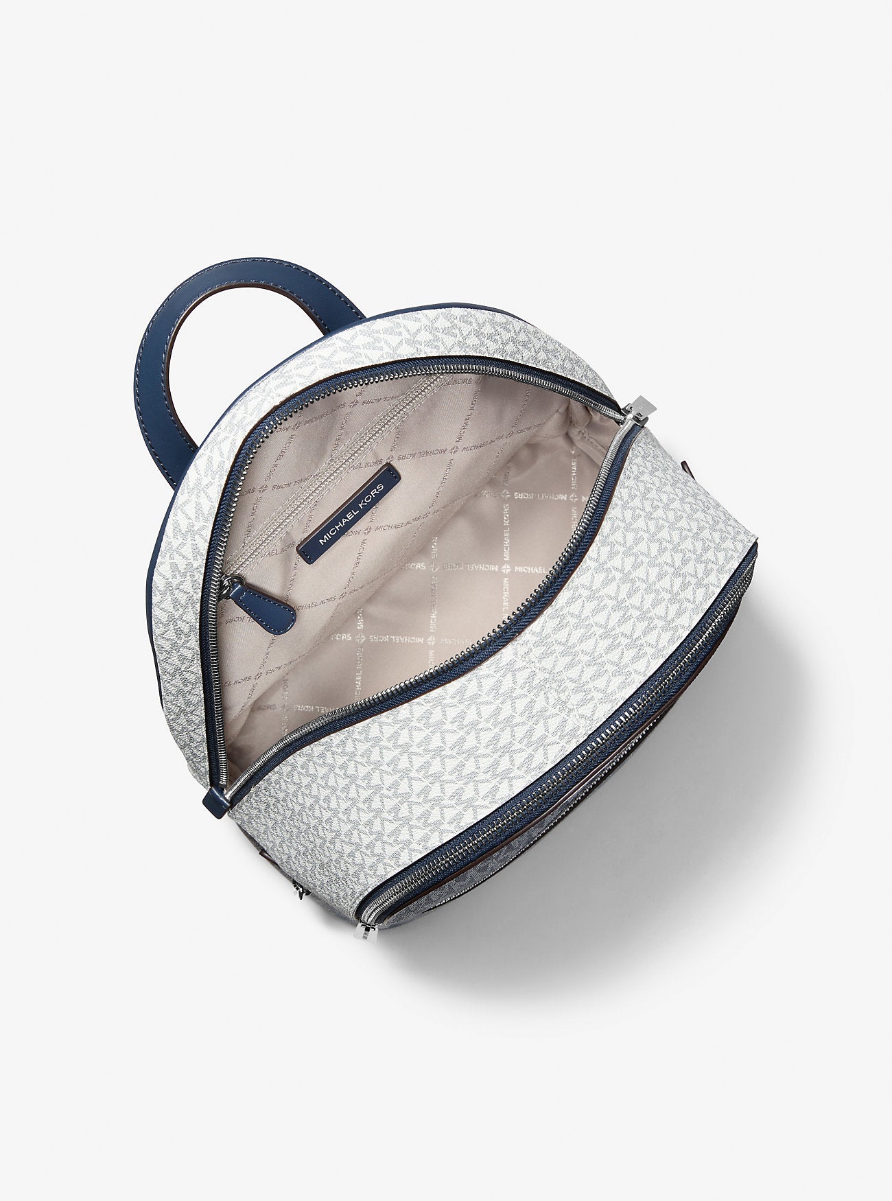 Rhea Medium Metallic Signature Logo Backpack Navy Navy