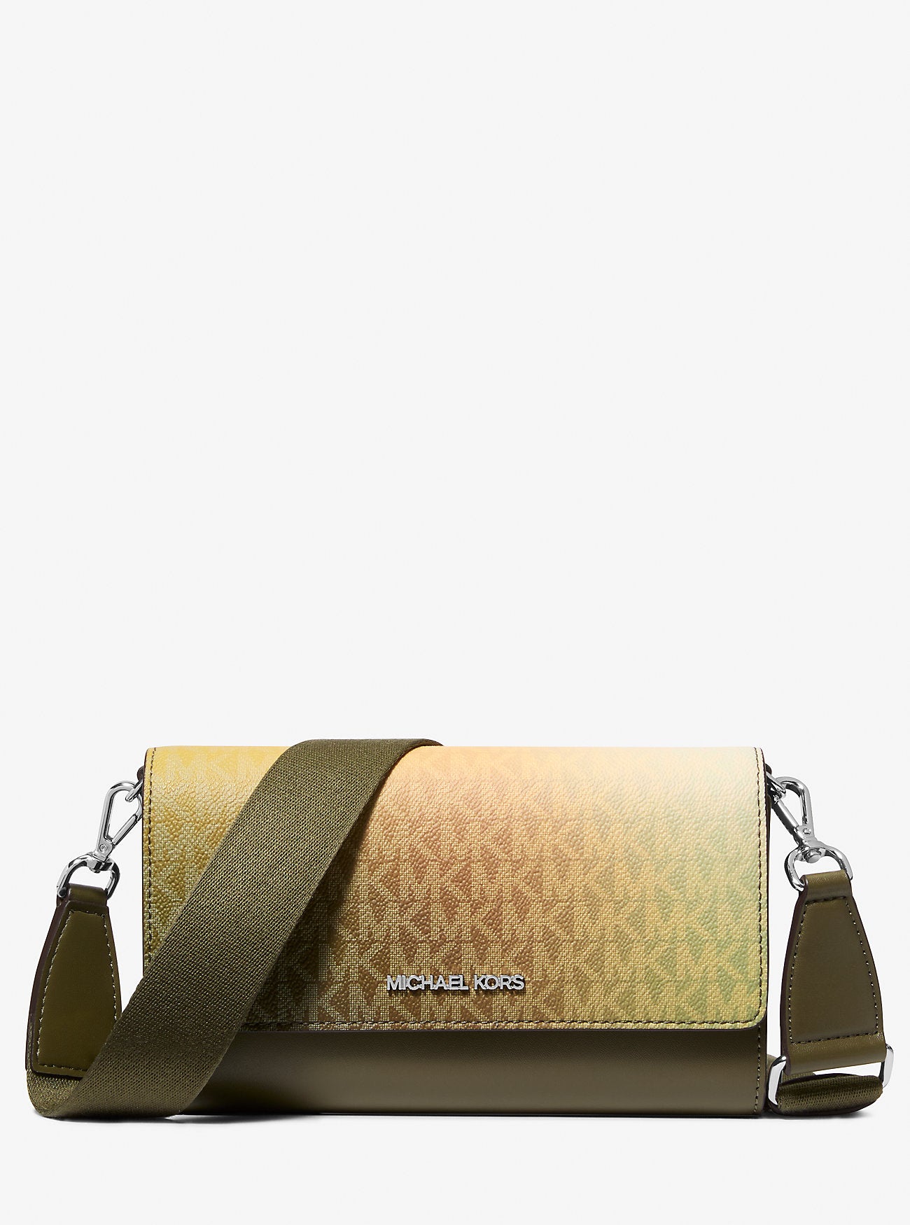 Jet Set Large Ombre Signature Logo Crossbody Bag Olive Combo Olive Combo