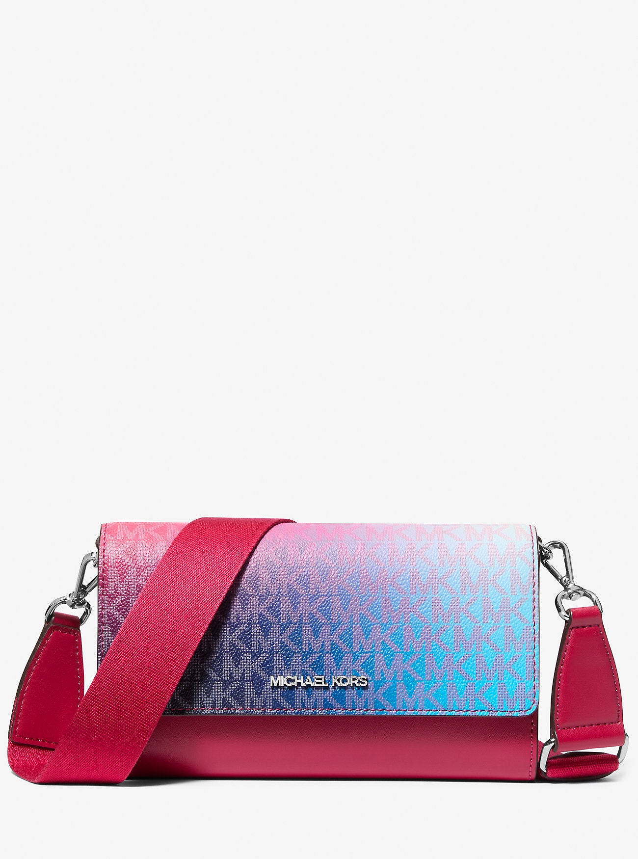 Jet Set Large Ombre Signature Logo Crossbody Bag Dark Raspberry Multi Dark Raspberry Multi