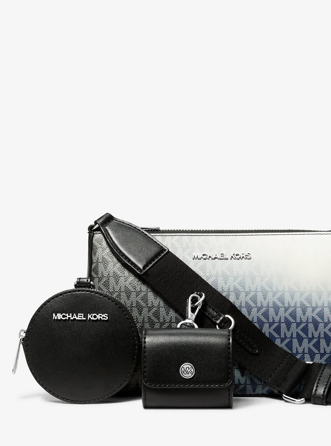 Jet Set Small Ombre Signature Logo Crossbody Bag with Case for Apple Airpods Pro® Black Combo Black Combo