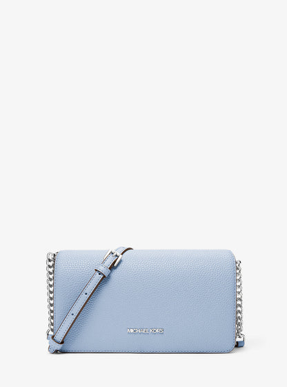 Jet Set Travel Medium Pebbled Leather Crossbody Bag Pale Ocean Pale Ocean