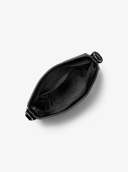 Jet Set Small Signature Logo Stripe Crossbody Bag Black Black