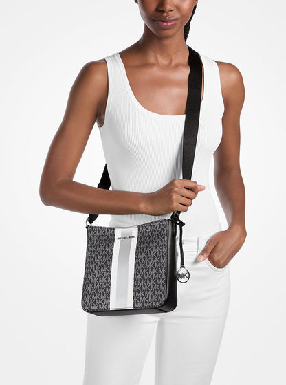 Jet Set Small Signature Logo Stripe Crossbody Bag Black Black