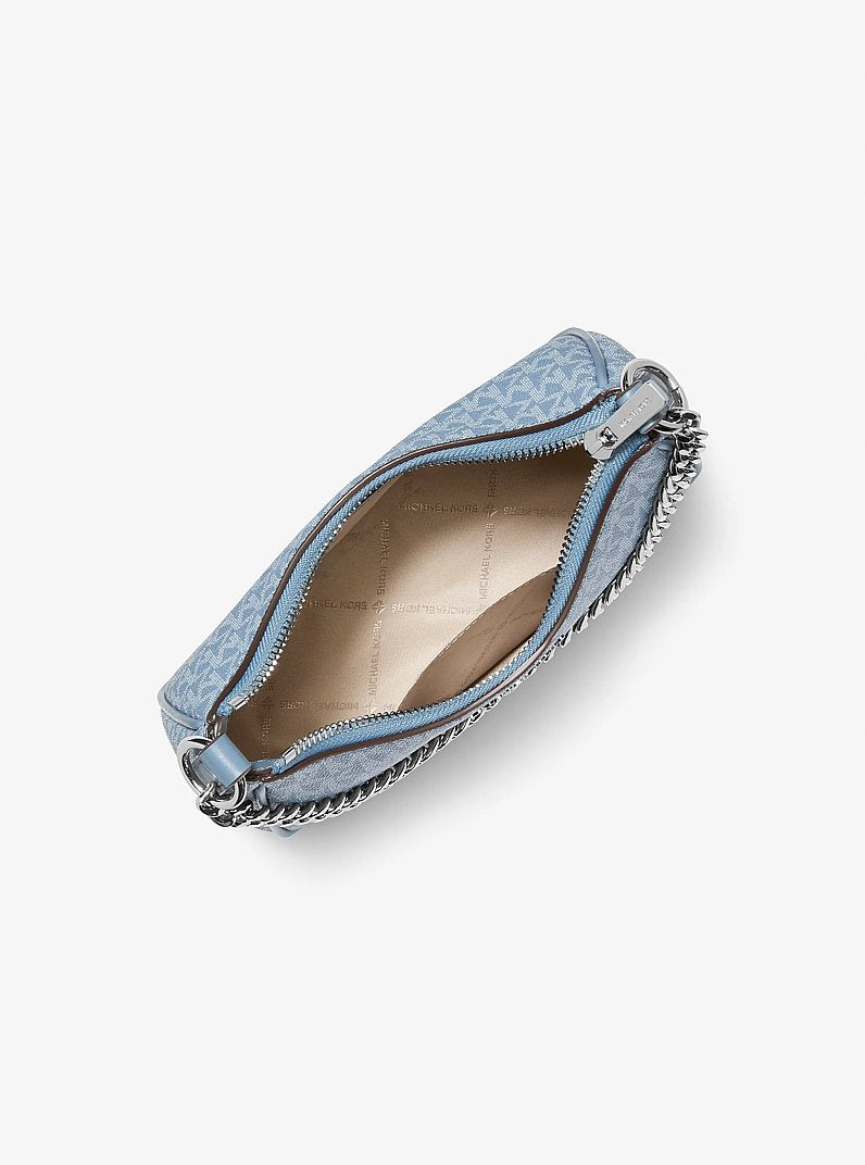 Jet Set Travel Small Signature Logo Convertible Pochette Denim Denim