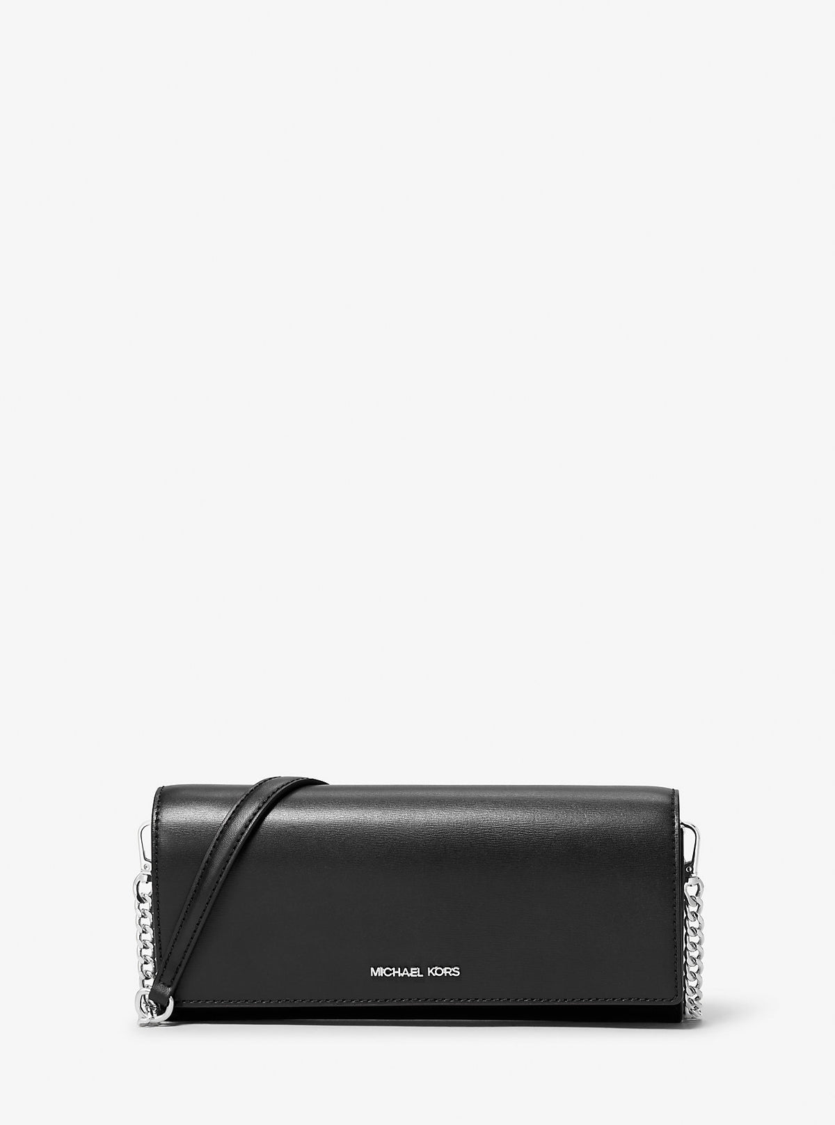 Jet Set Medium Leather Clutch Black Black
