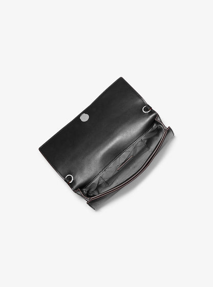 Jet Set Medium Leather Clutch Black Black