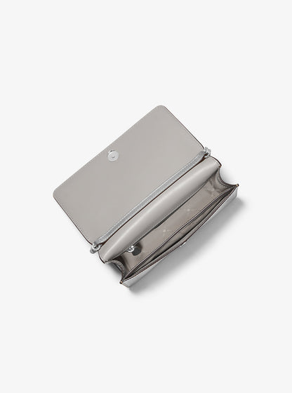 Jet Set Medium Metallic Crossbody Bag Silver Silver