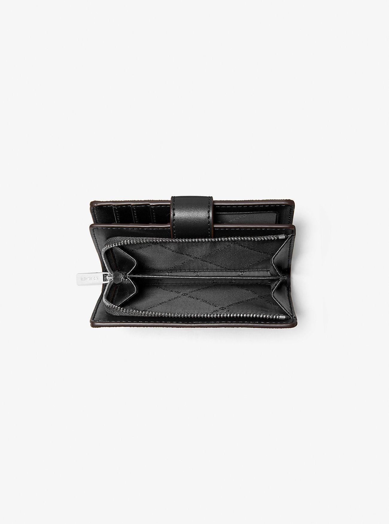 Jet Set Medium Printed Signature Logo Wallet Black Black
