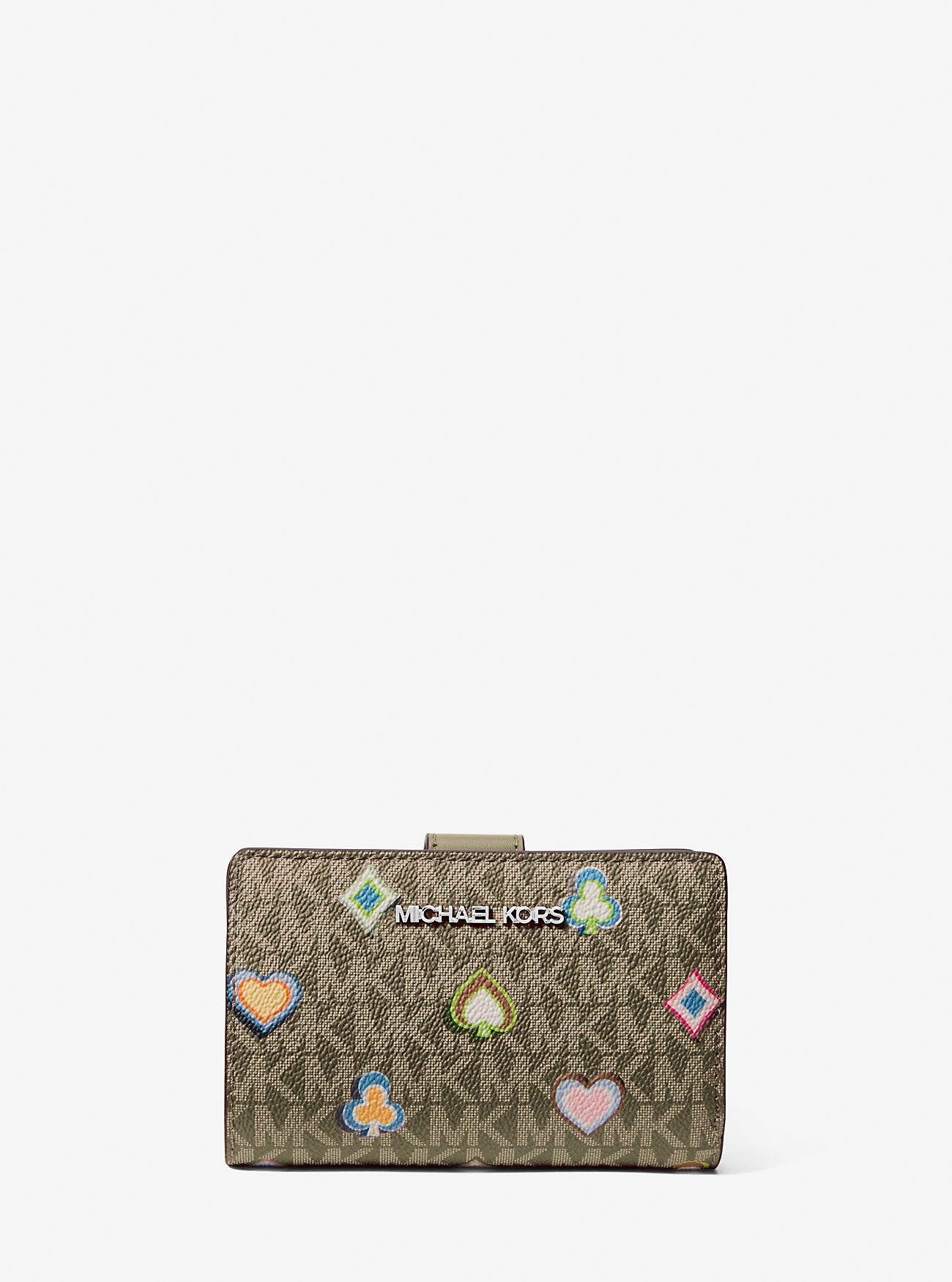 Jet Set Medium Printed Signature Logo Wallet Olive Olive