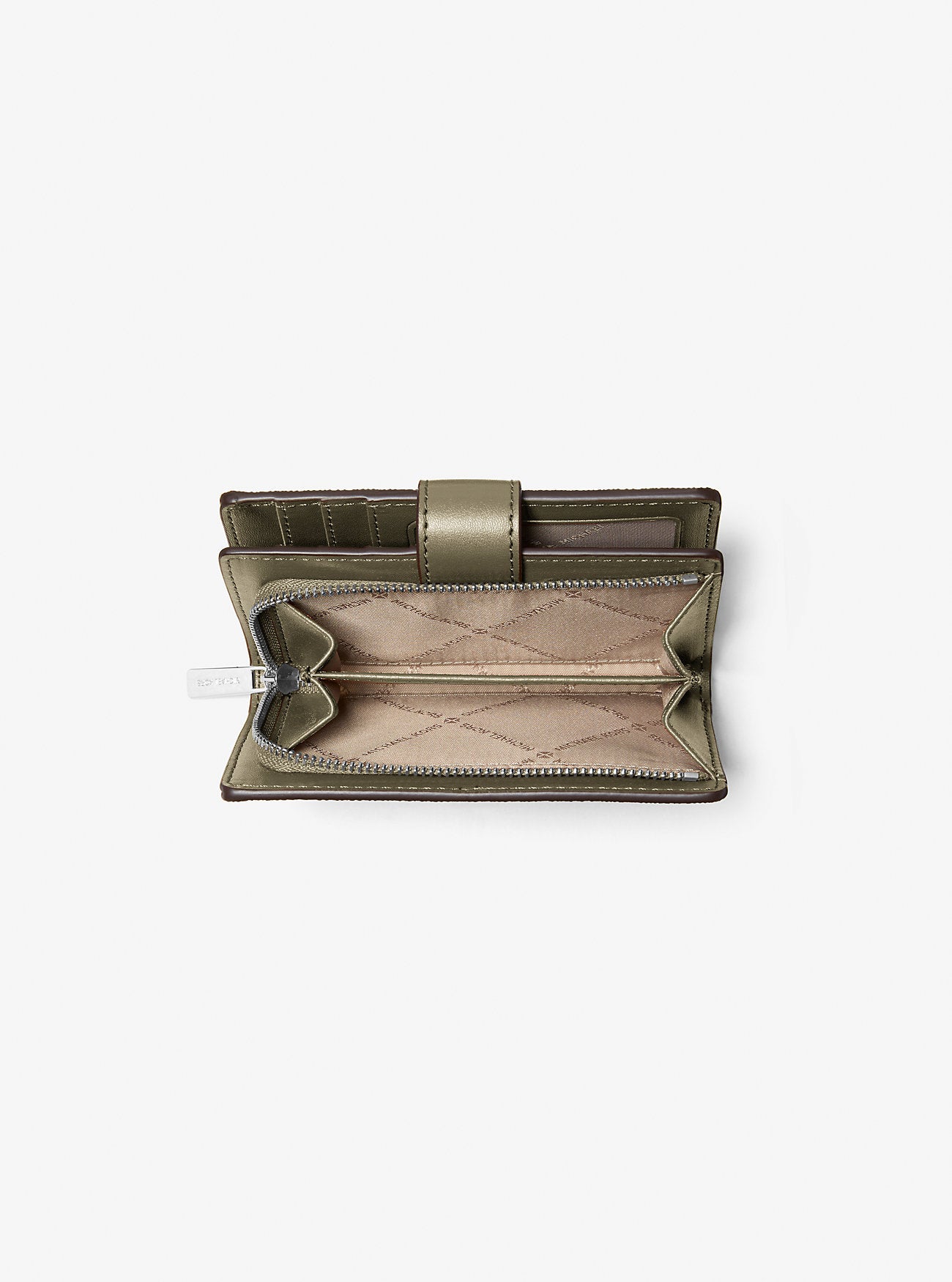 Jet Set Medium Printed Signature Logo Wallet Olive Olive