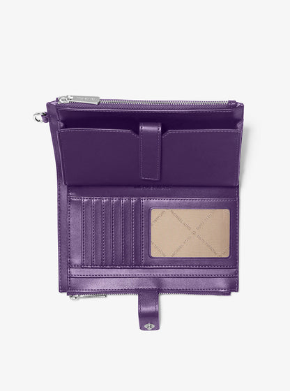 Jet Set Large Ombre Signature Logo Wristlet Dark Purple Ml Dark Purple Ml