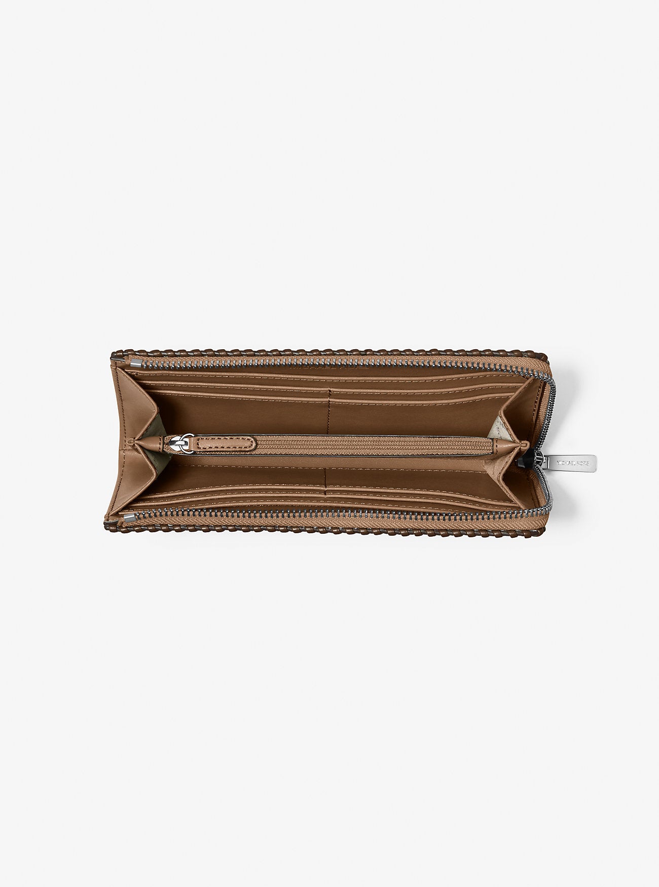 Jet Set Large Pebbled Leather Quarter-Zip Wallet Driftwood Multi Driftwood Multi