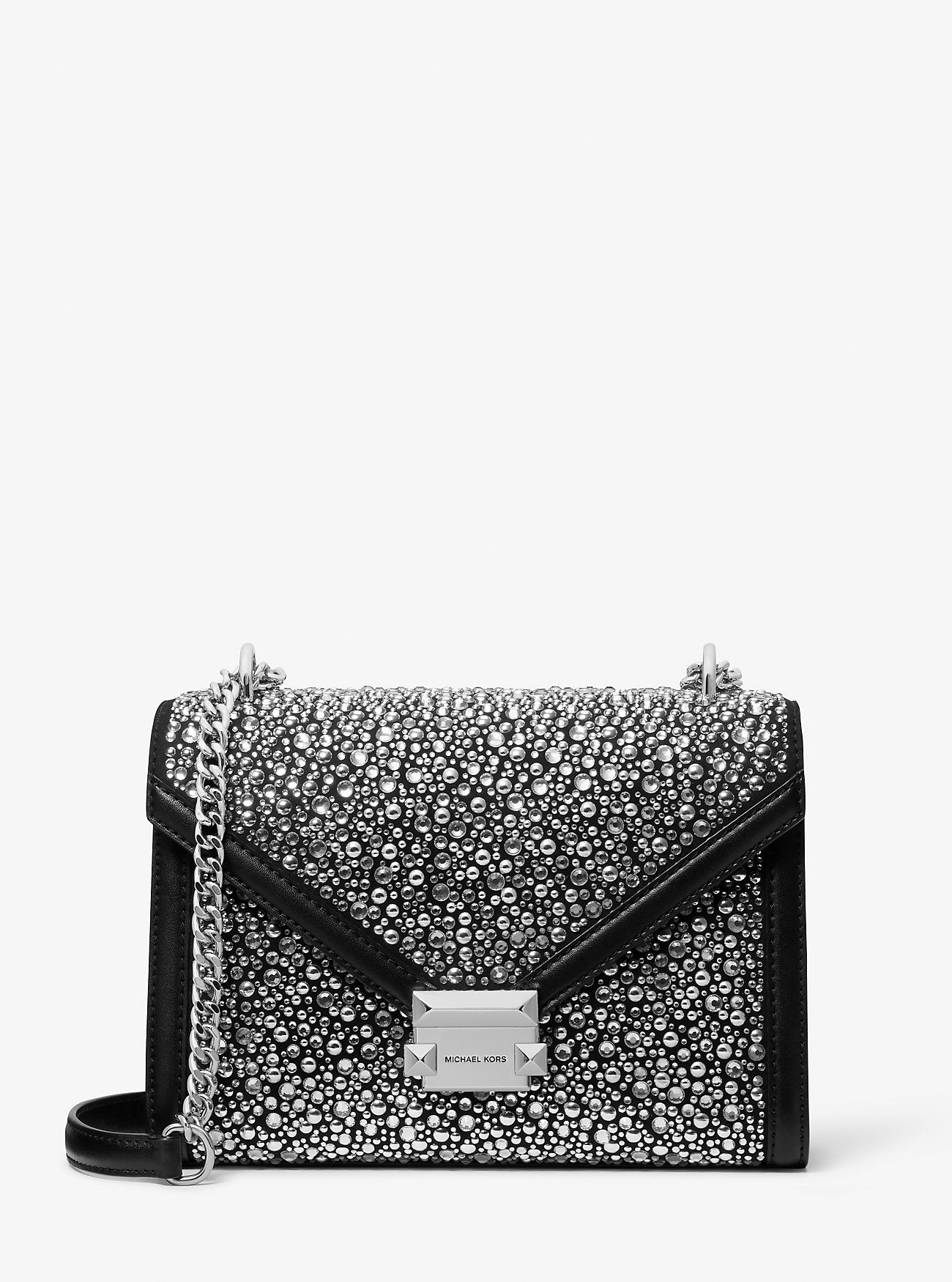 Whitney Medium Embellished Shoulder Bag Black Black