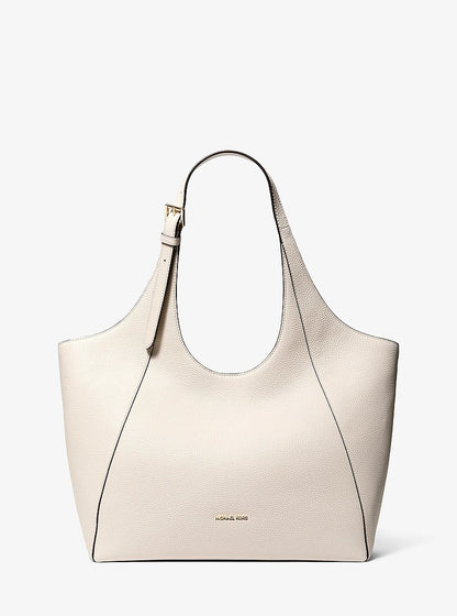 Bernie Large Pebbled Leather Tote Bag Lt Cream Lt Cream